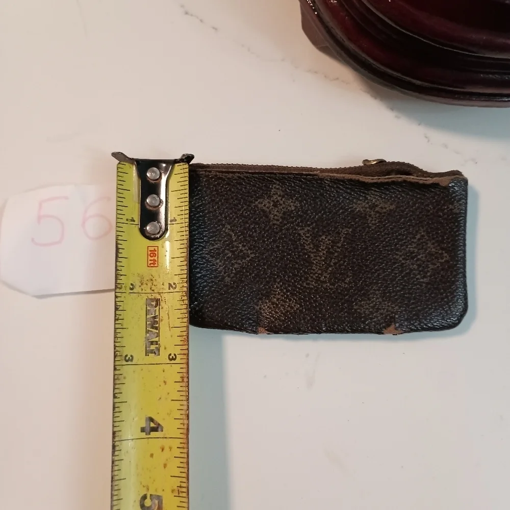 LOUIS VUITTON Monogram Pochette Coin Case Brown